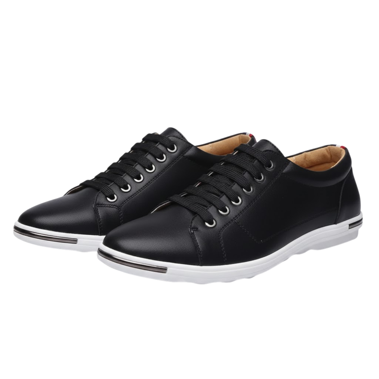 Men's New Casual Leather Walking Flats Sneakers