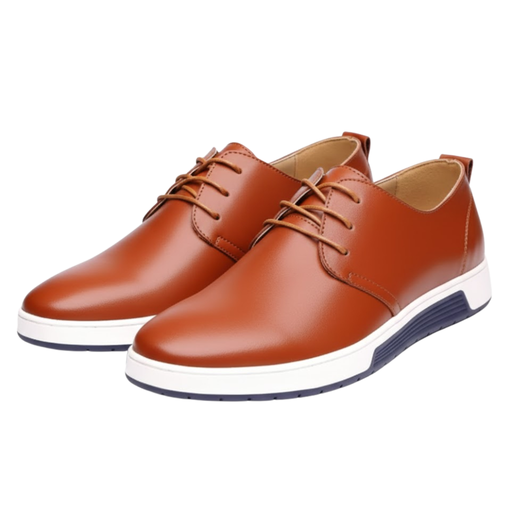 Men Casual Shoes Mesh Breathable Flat Business Leather