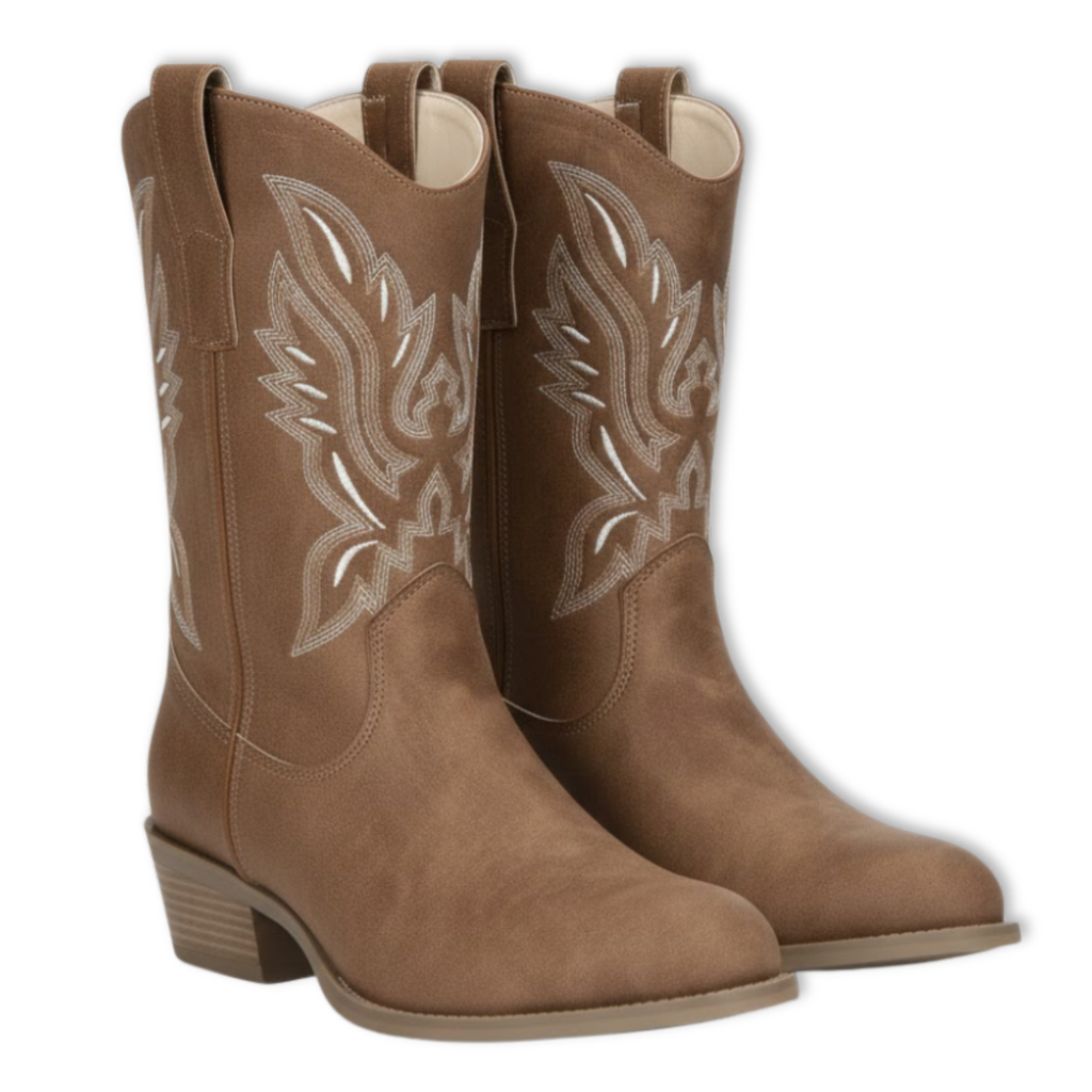 Women Shoes Autumn Winter Embroidered Thick Heel Boots