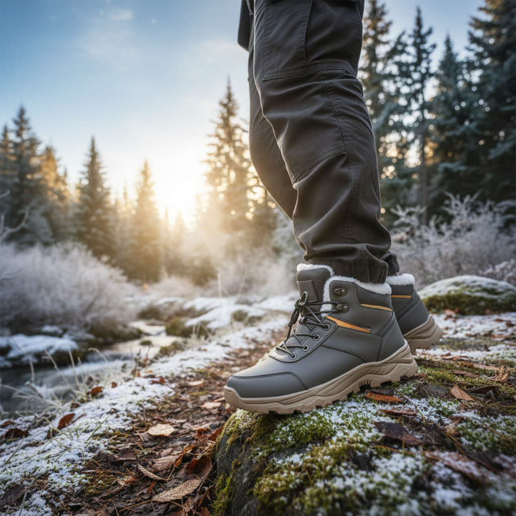 Men's Warm Plush Lined Hiking Snow Boots