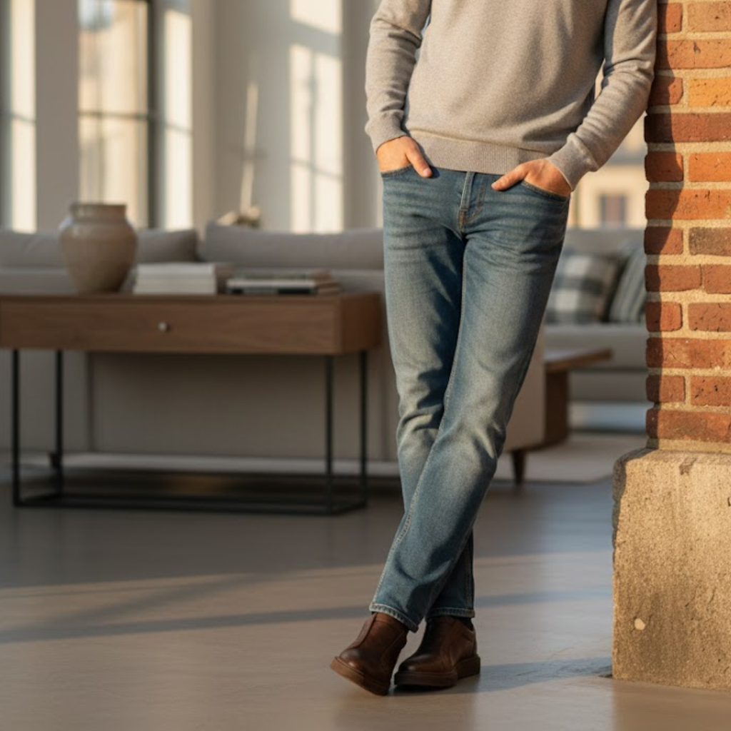 Men's Pure White Leather Slip On Flat Shoes