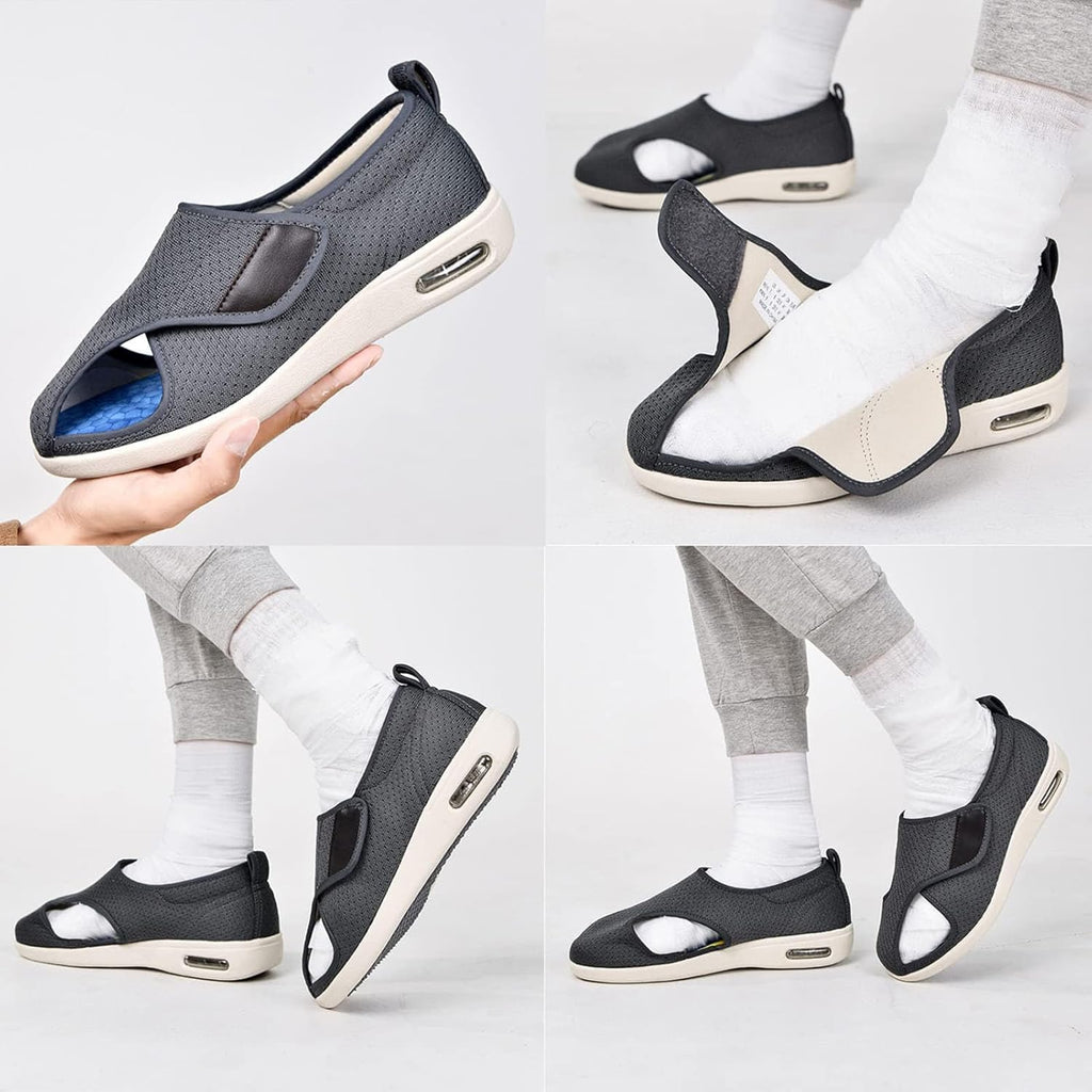 Chaussures orthopédiques pour femmes avec embout extra large et semelle à coussin d'air
