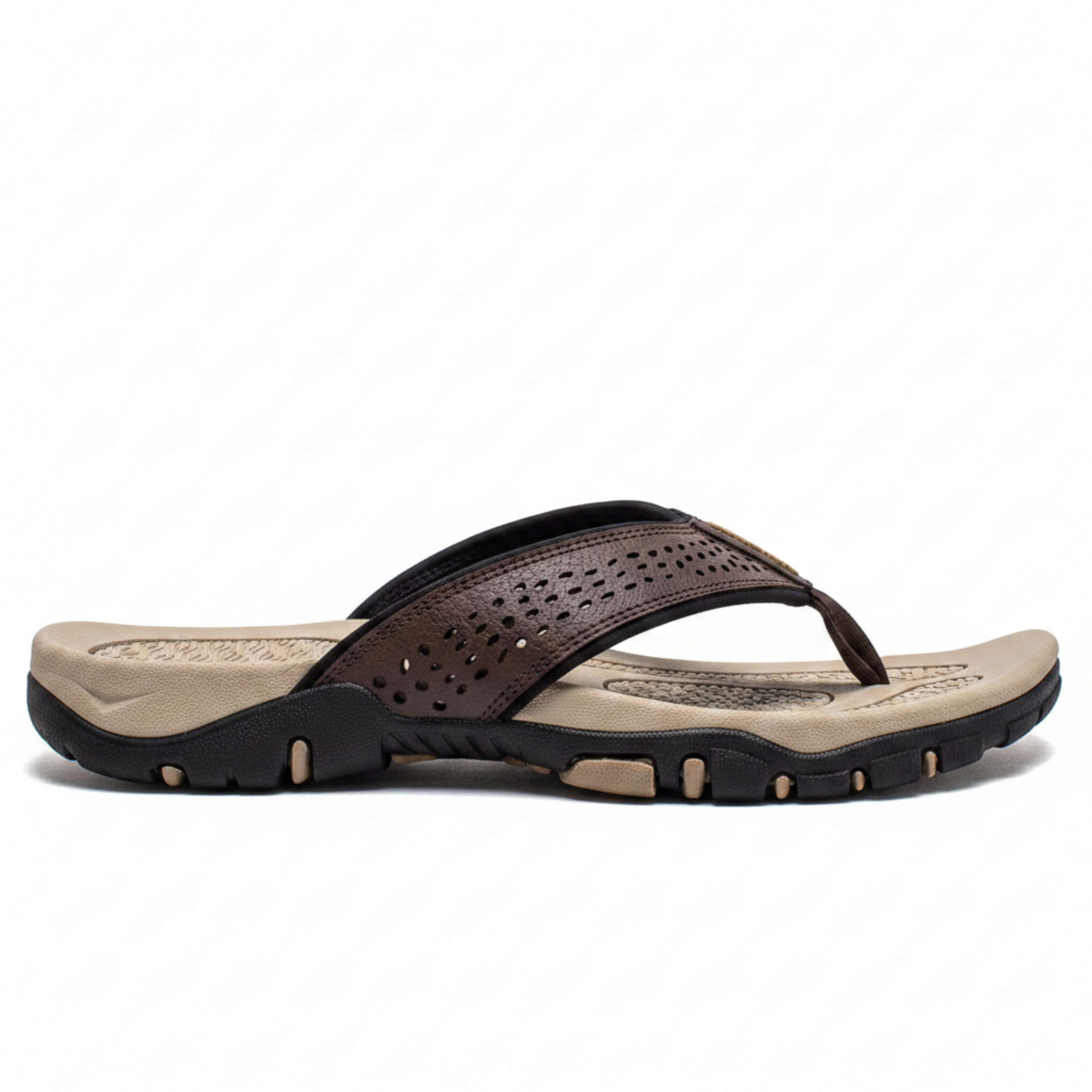 Chanclas deportivas ortopédicas para hombre con soporte de arco, sandalias de playa de cuero PU