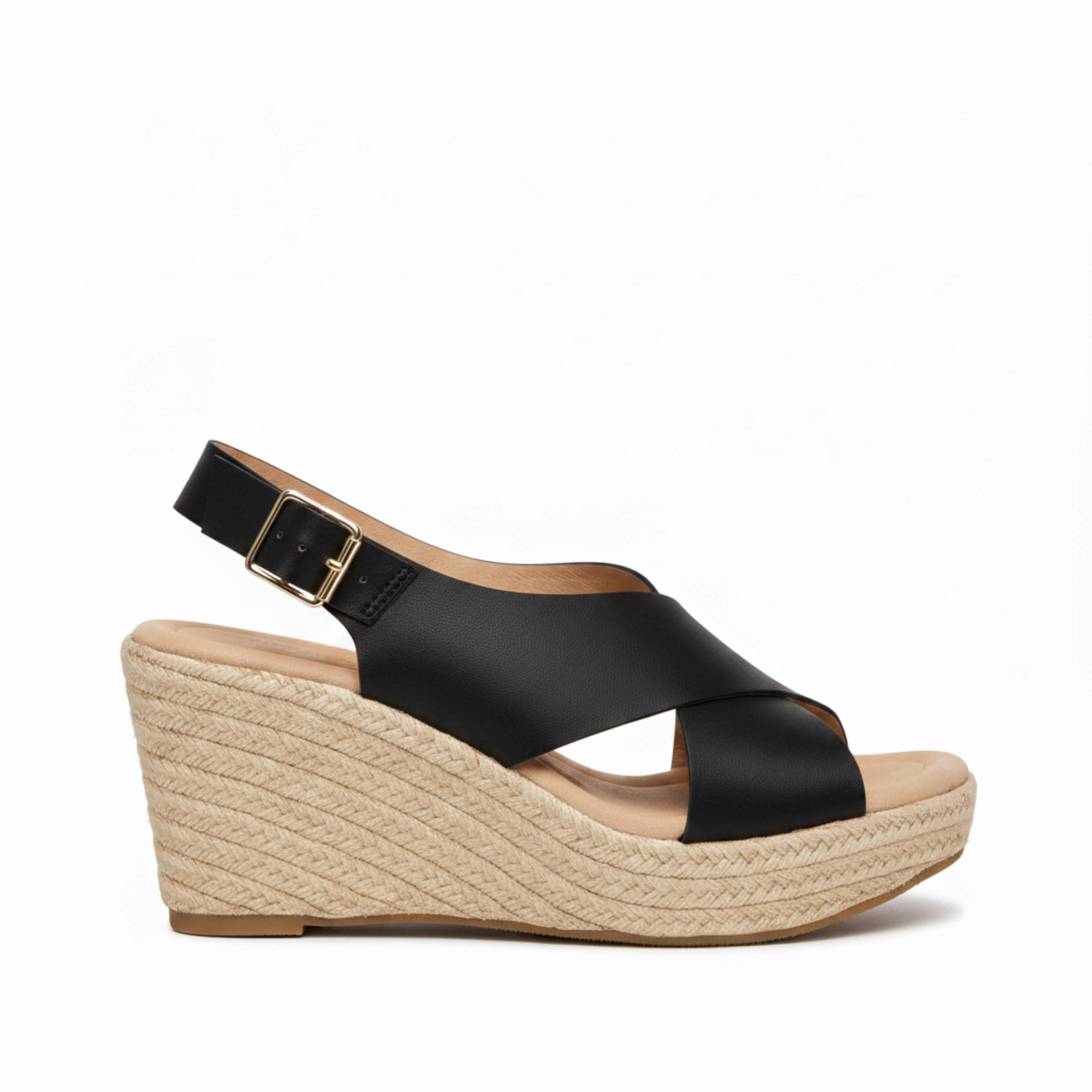Dámské espadrilky na klínku s ortopedickým křížovým páskem a platformou