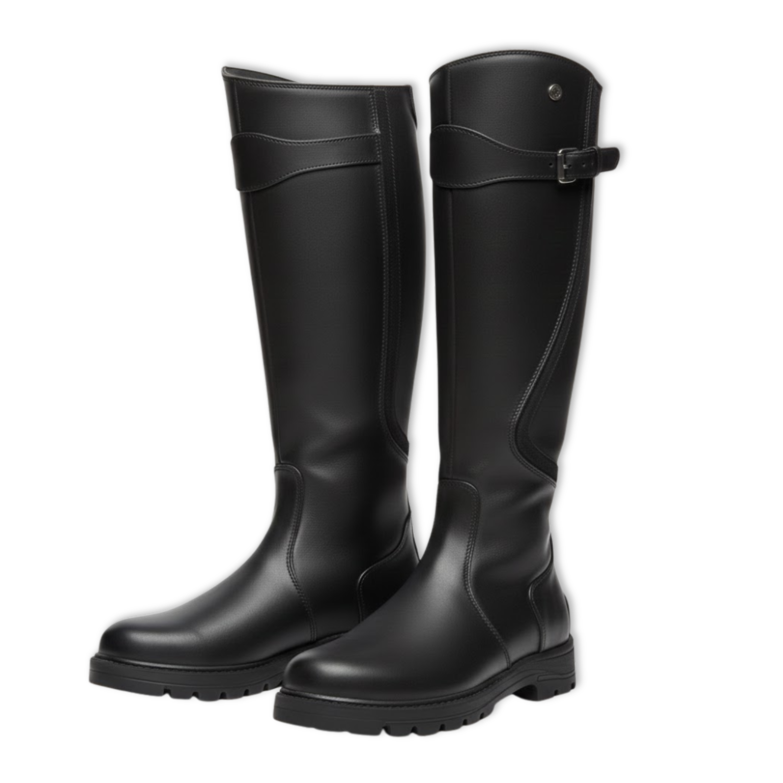 Women's Long Suede Knee-High Square Heel Boots