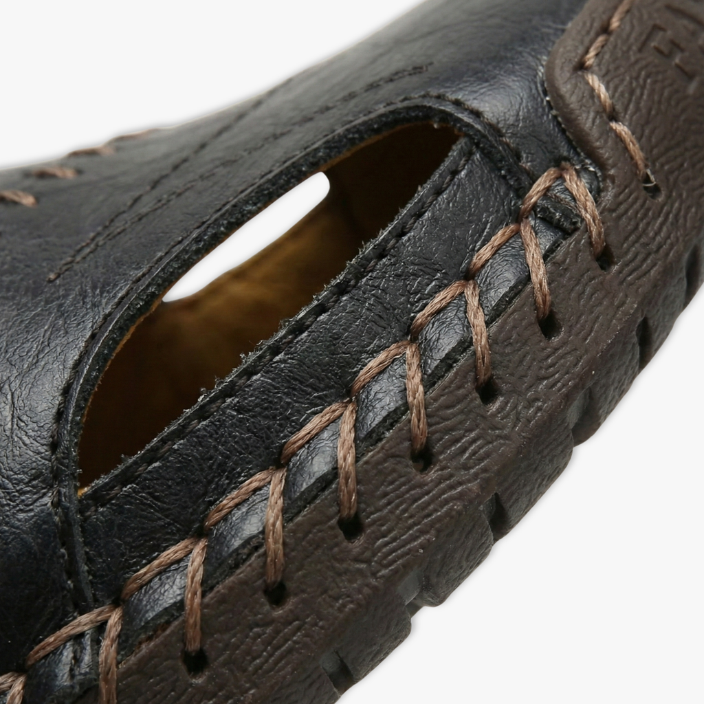 Soft Leather Slides Male Summer Beach Platform Sandals