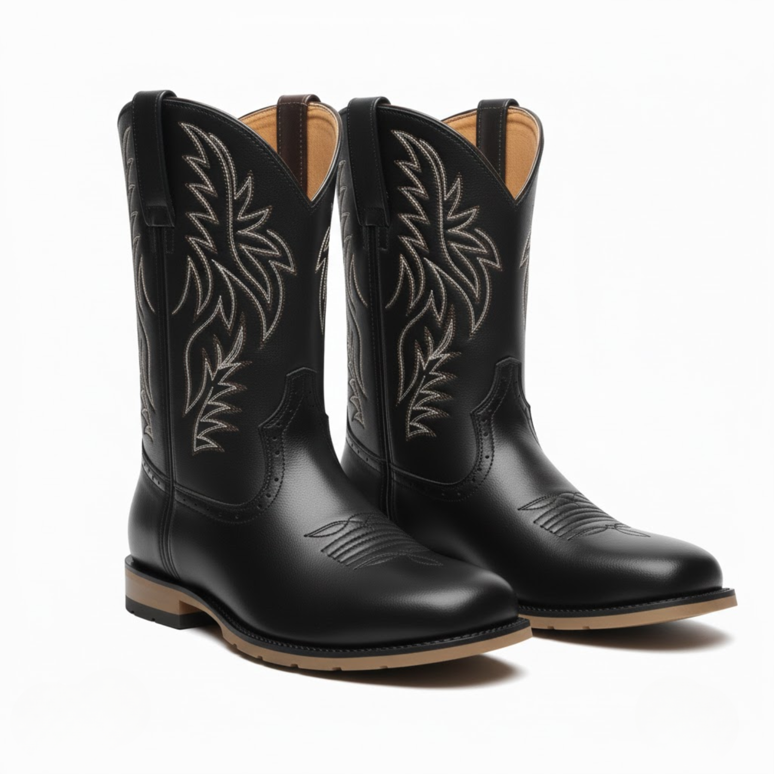 Botas Vaqueras Western para Hombre Botas de Moda con Bordado Punta Cuadrada