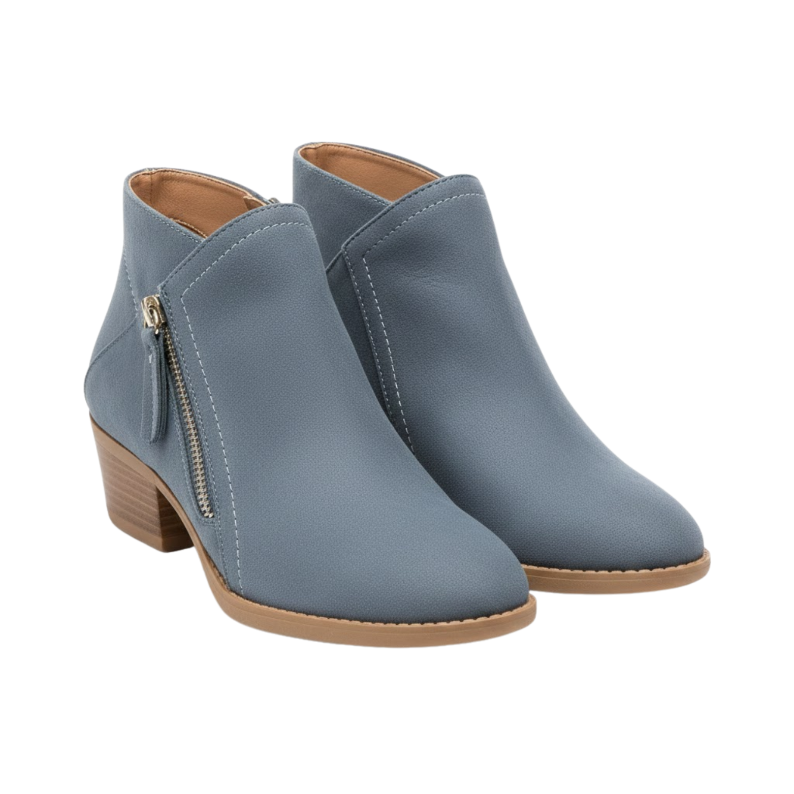 Stivaletti da donna eleganti in camoscio autunnali con cerniera laterale plateau stile Chelsea