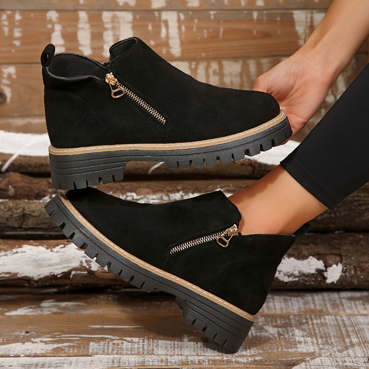 Botines ortopédicos para mujer – agarre antideslizante confiable y fácil acceso con cremallera lateral