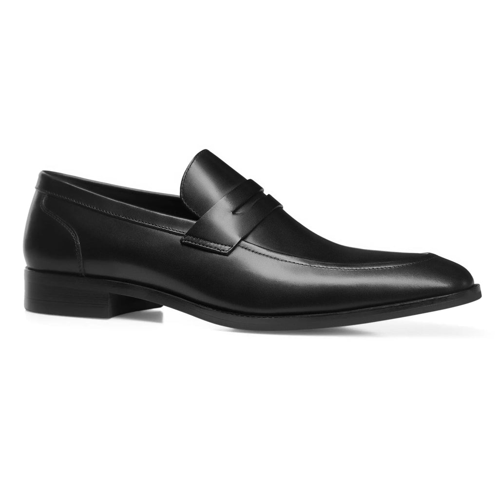 Mocassins pour hommes en cuir véritable avec design sans lacets et finition polie