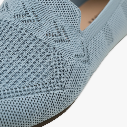 Women's Mesh Knit Square Toe Casual Slip On Flats