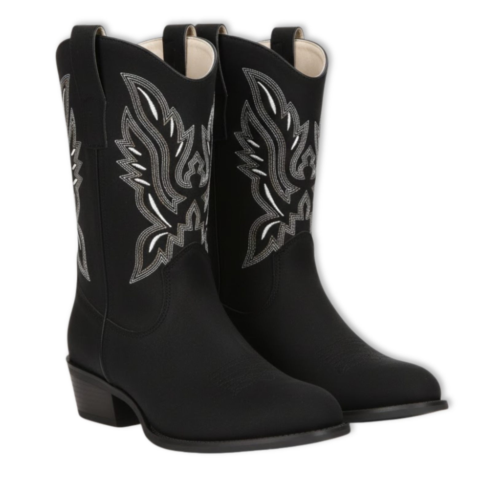 Women Shoes Autumn Winter Embroidered Thick Heel Boots