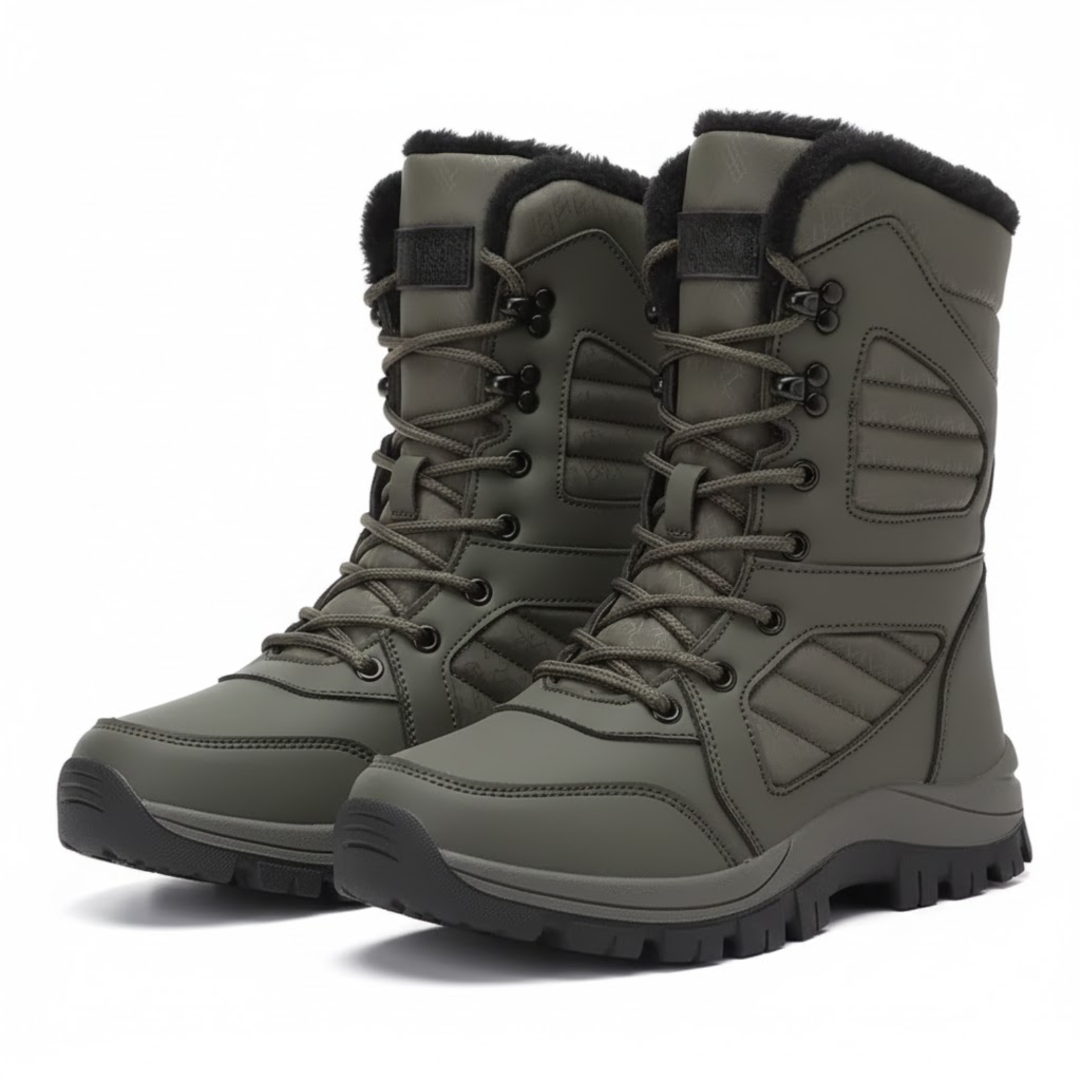 Dame Termiske Fleeceforede High Top Vinterstøvler Modstandsdygtige Vejrbestandige Vinterstøvletter