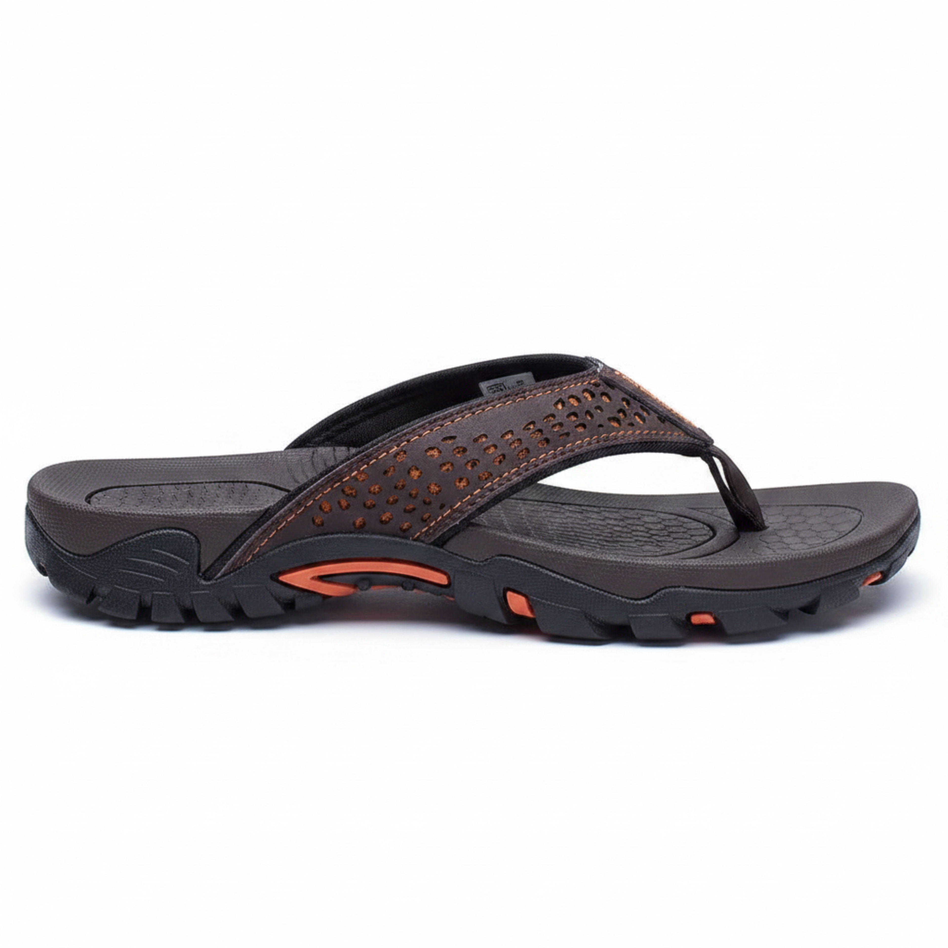 Chanclas deportivas ortopédicas para hombre con soporte de arco, sandalias de playa de cuero PU