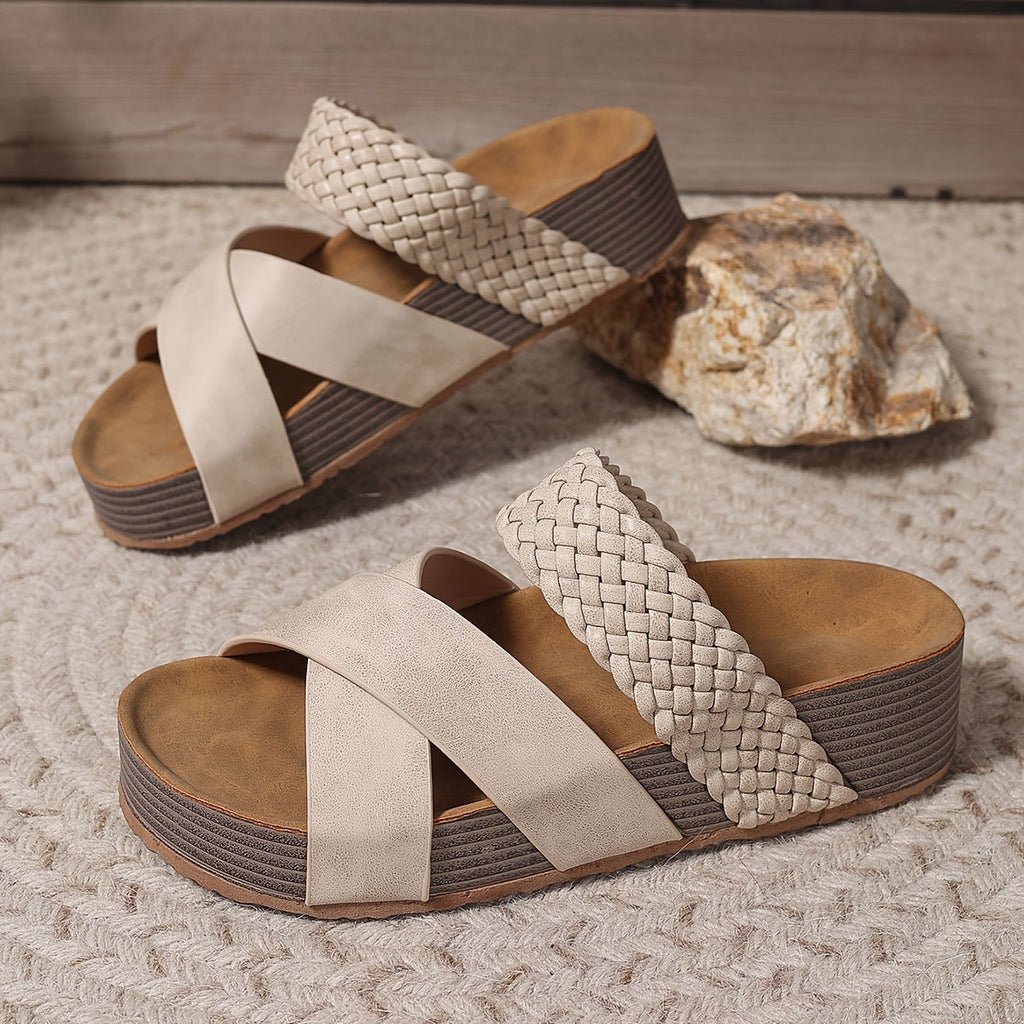 Wedge Sandals With Woven Detail