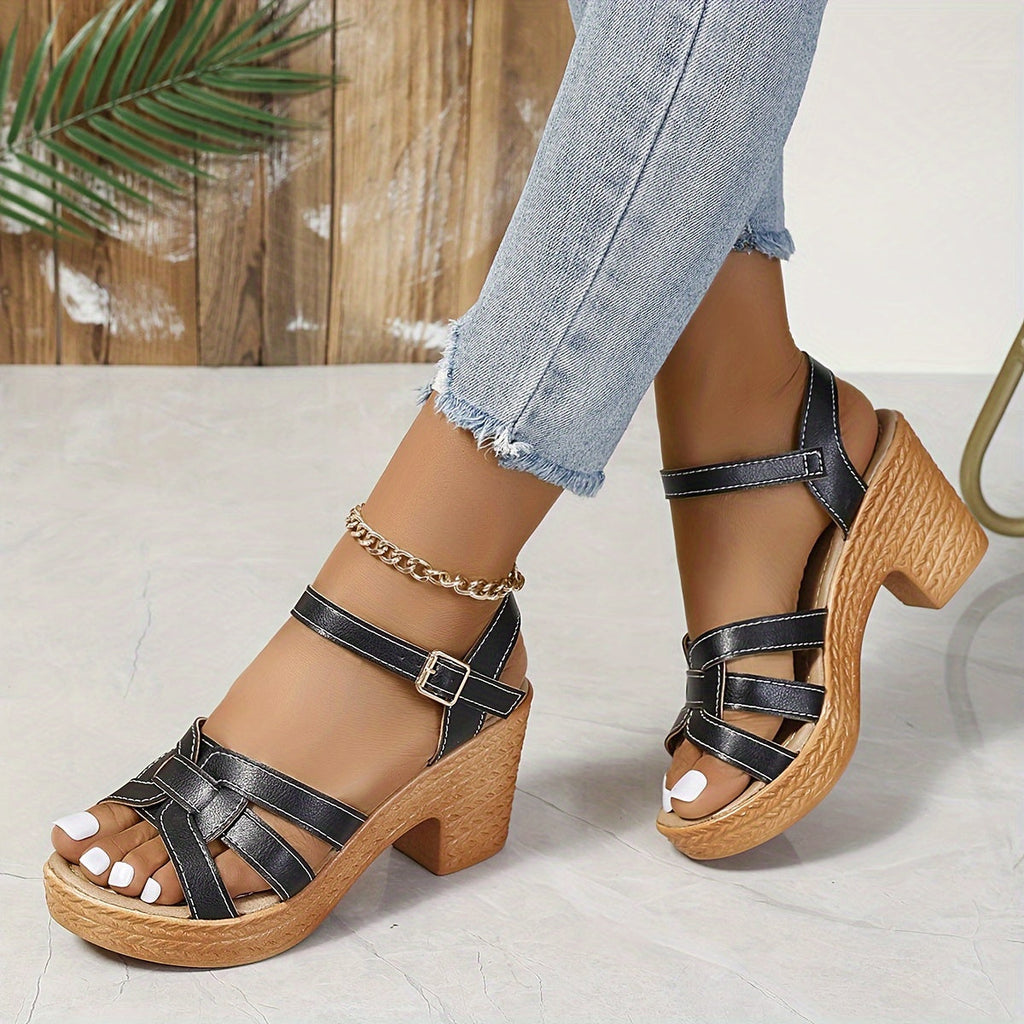 Women's Wedge Sandals Open Toe Strappy Hook and Loop Cushioned Walking Shoes