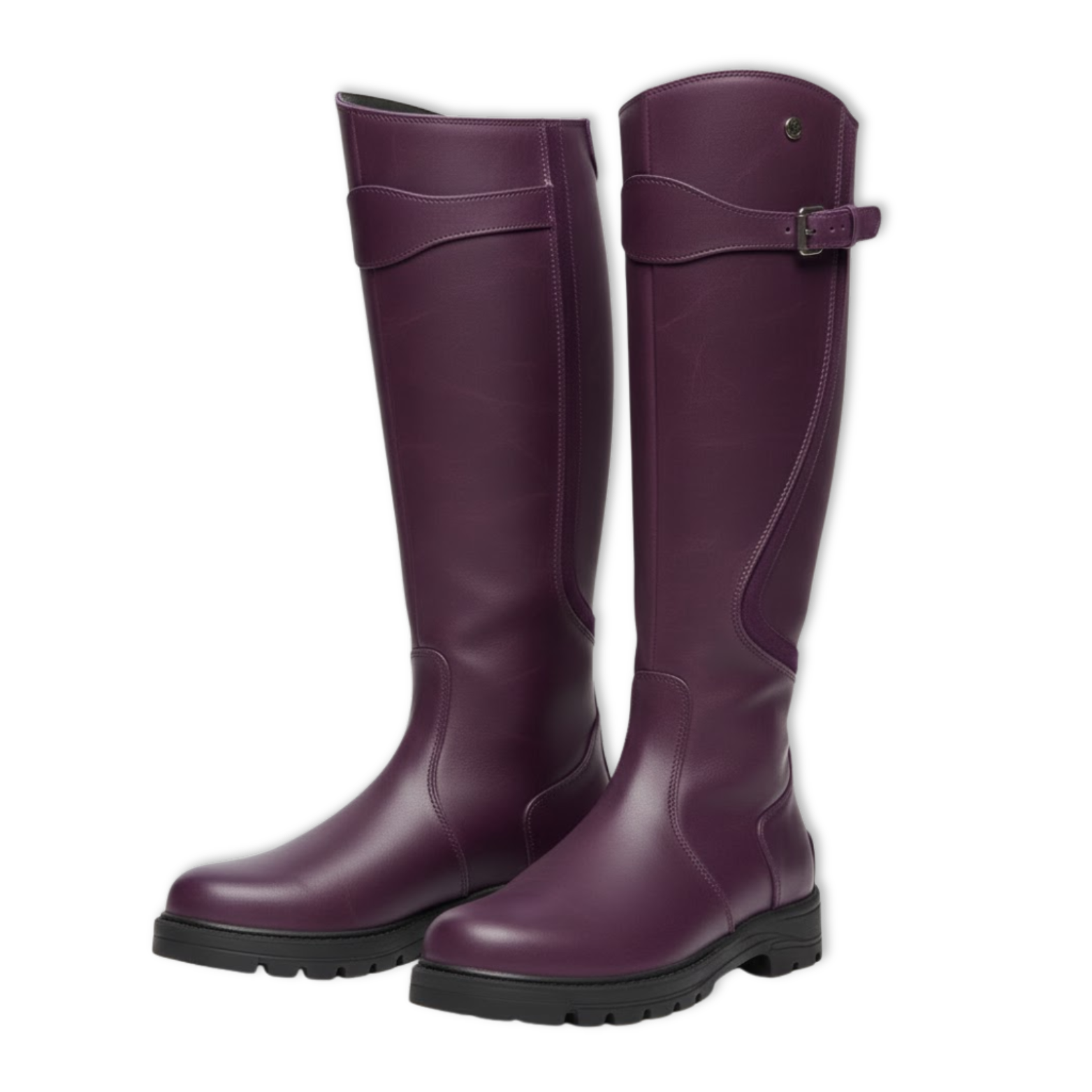 Women's Long Suede Knee-High Square Heel Boots