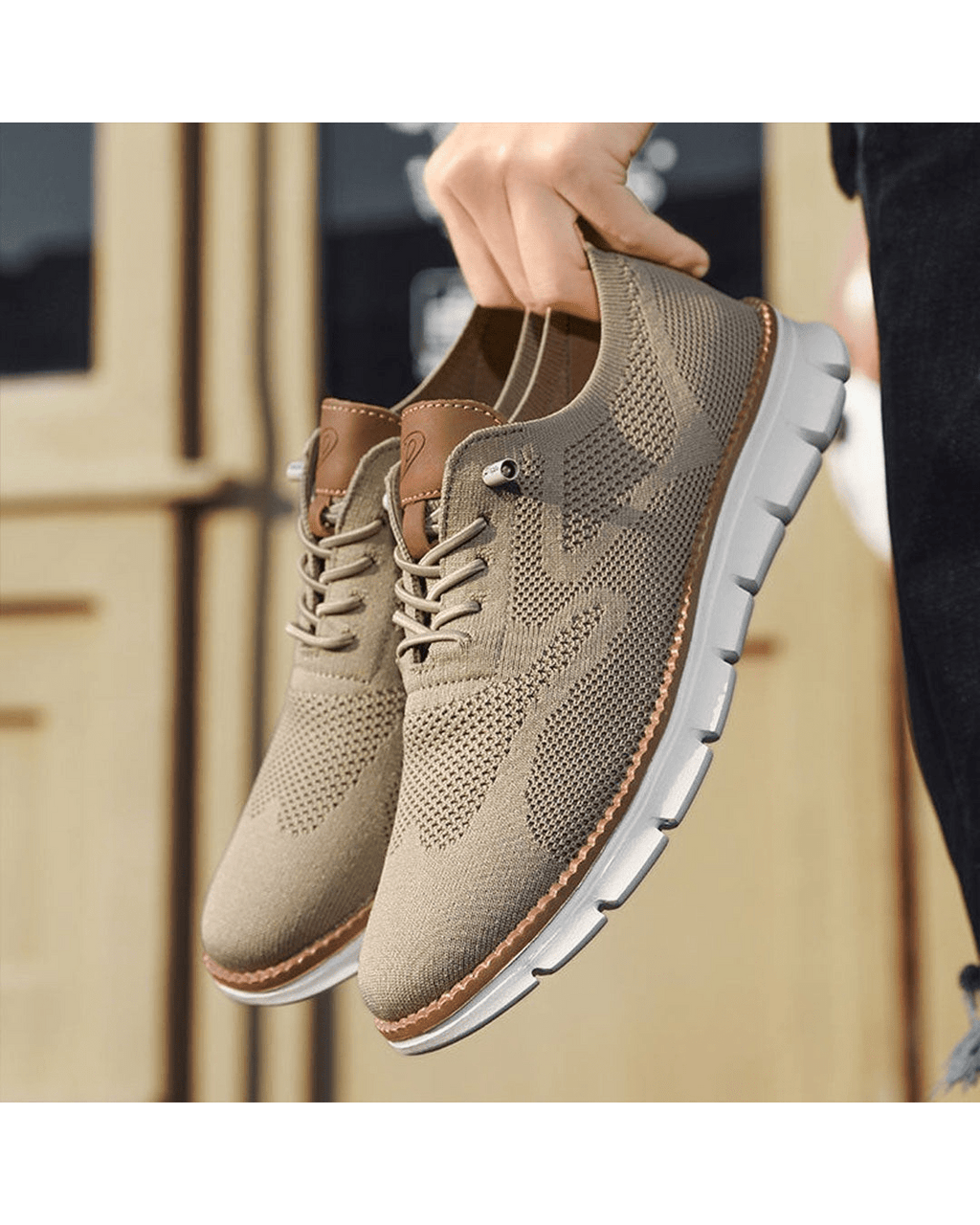 Sneakers casual da uomo in mesh traspirante con lacci, scarpe da passeggio