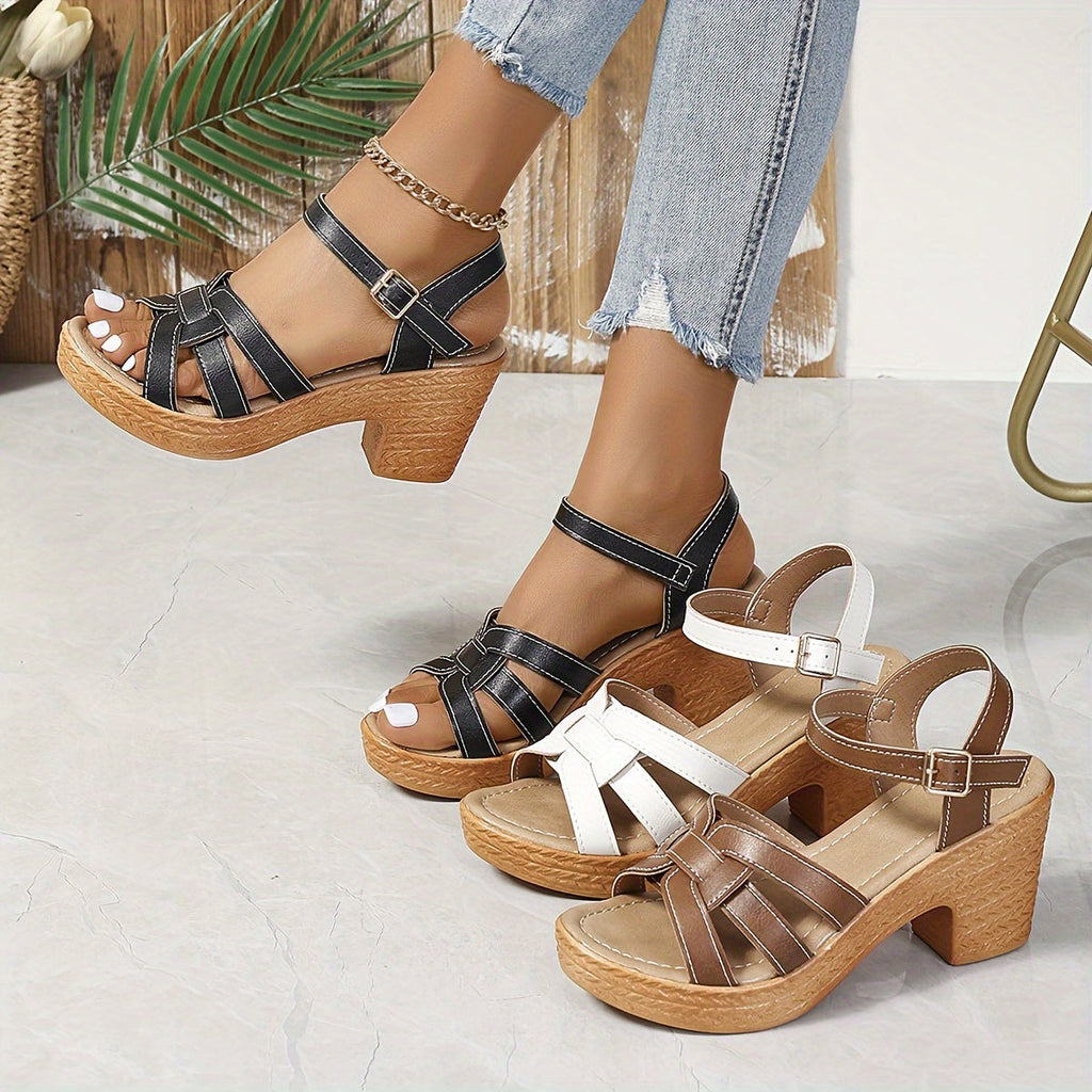 Women's Wedge Sandals Open Toe Strappy Hook and Loop Cushioned Walking Shoes