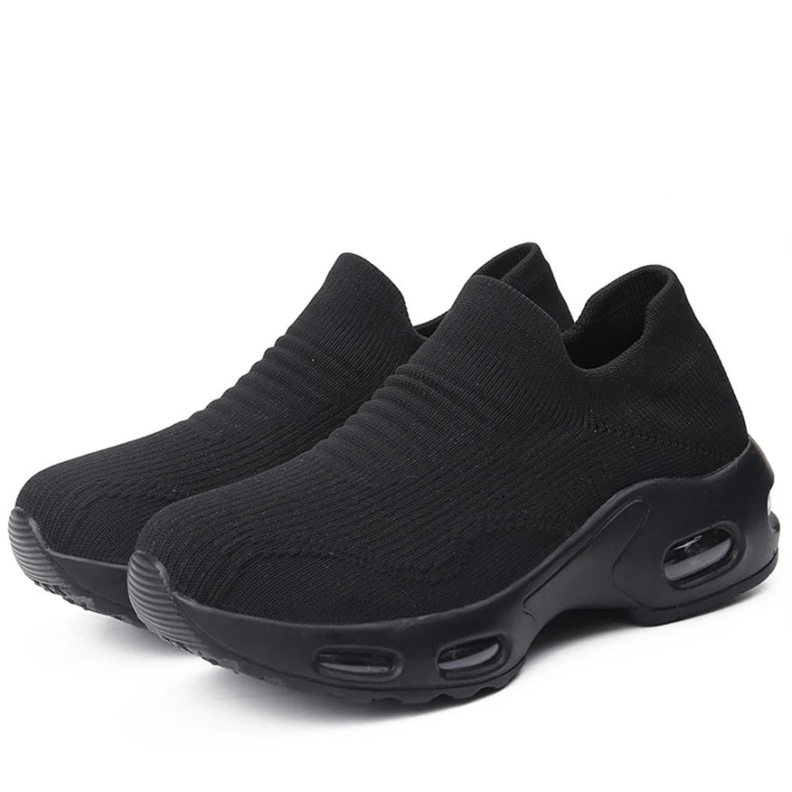 Women Slip On Mesh Running Shoes Breathable Lightweight Air Cushion Sports Sneakers