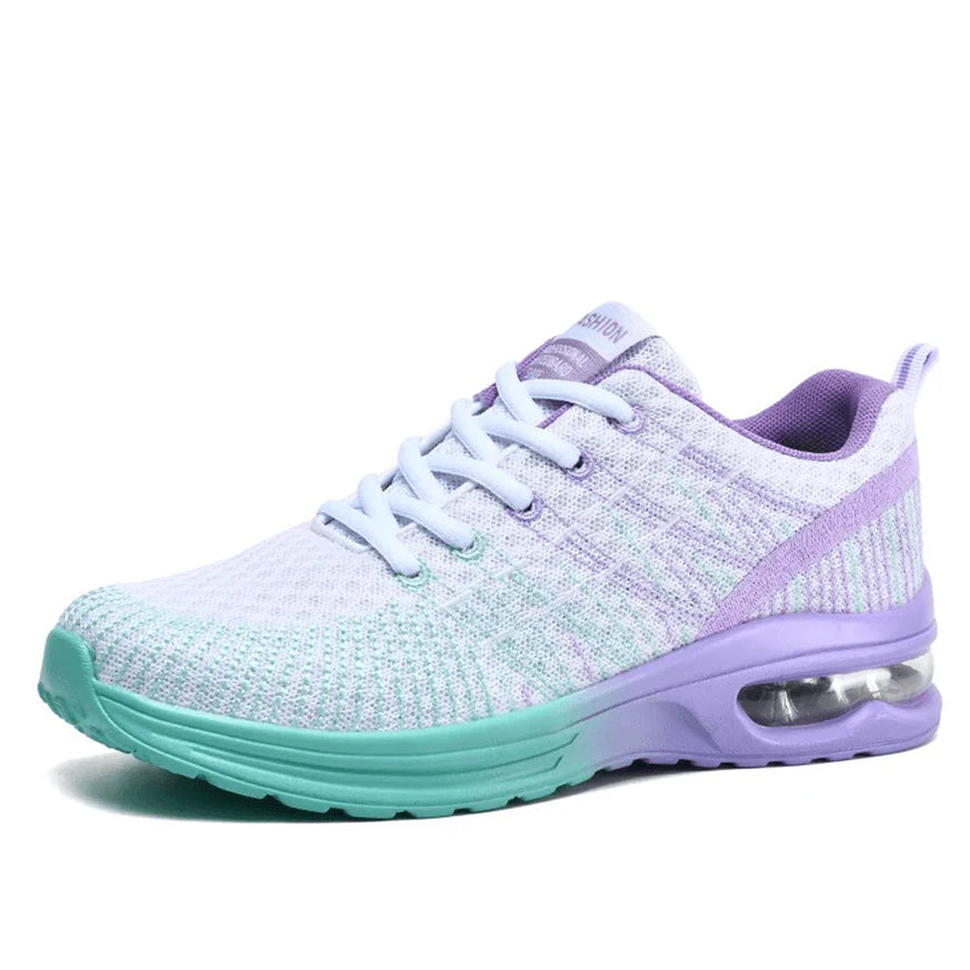 Women Mesh Running Shoes Lightweight Breathable Air Cushion Walking Sneakers