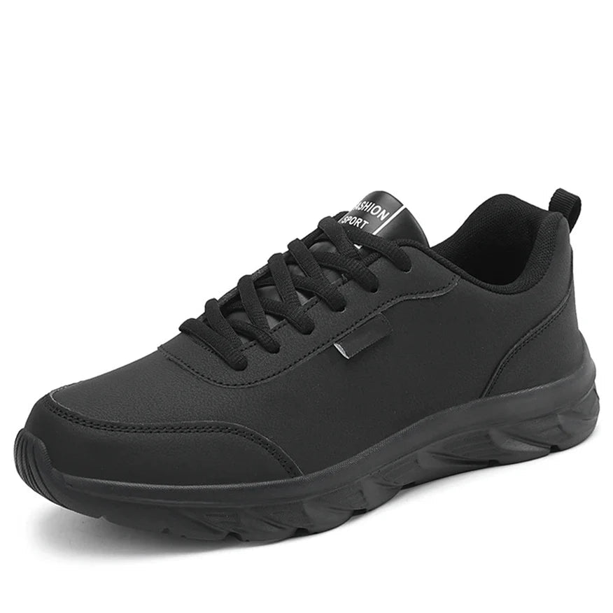 Men's Waterproof Casual Sneakers with Thick Cushioned Sole and Lace-Up Closure