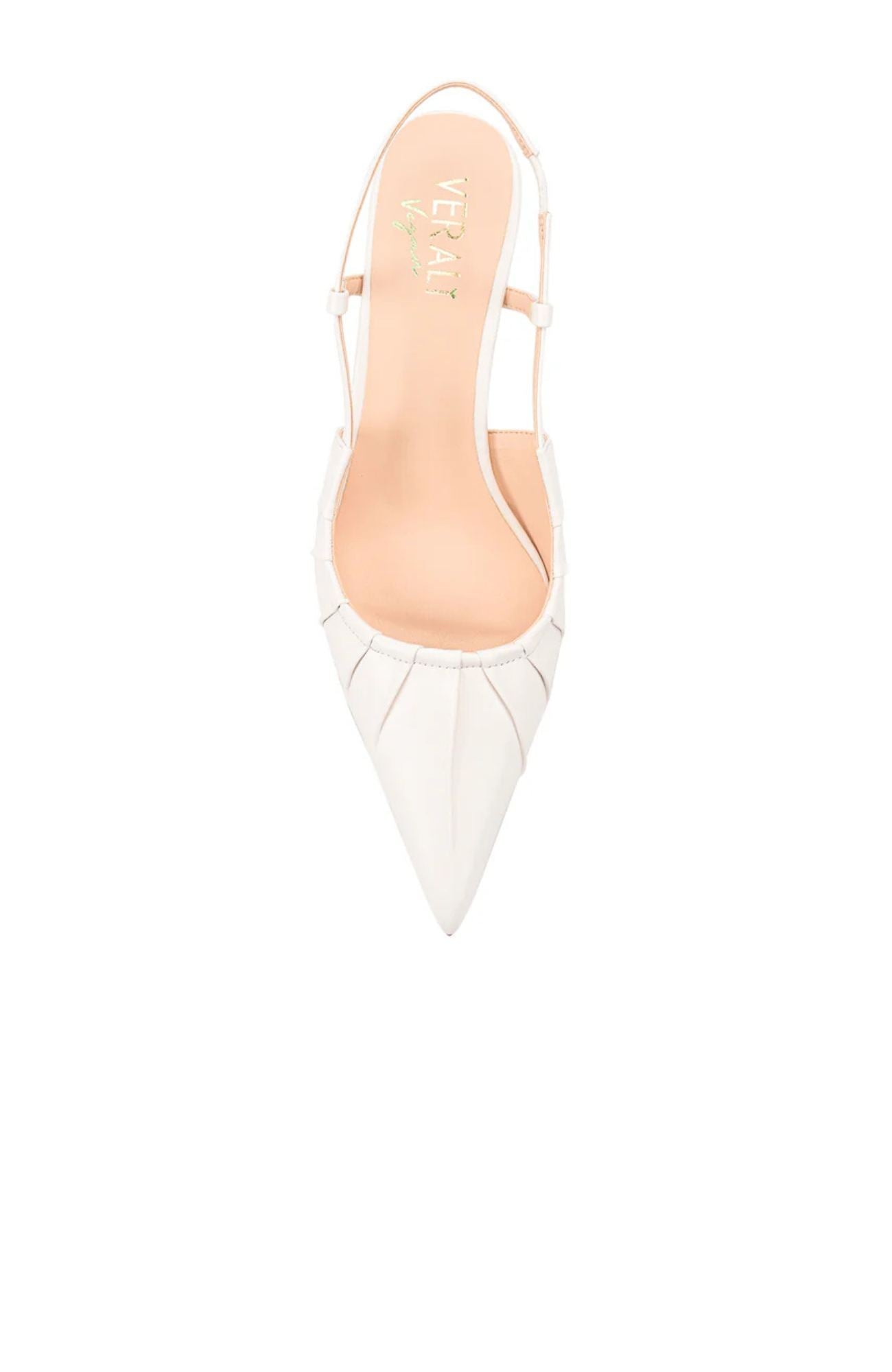 Escarpins à bride arrière pointue avec talons kitten et détail en cuir vegan froncé