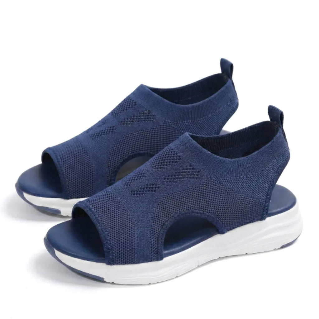 Sandali ortopedici con zeppa da donna, scarpe slip-on in mesh