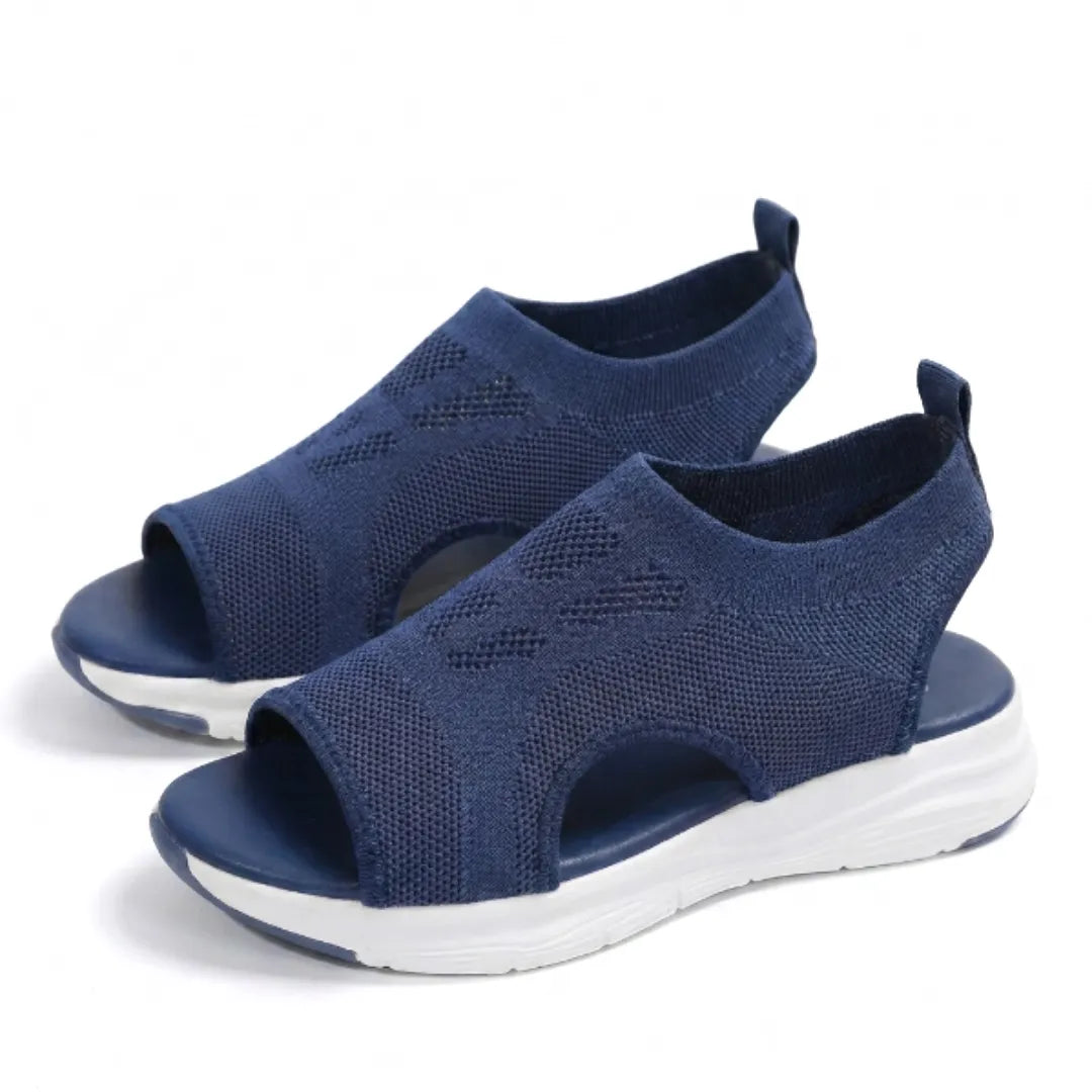 Sandali ortopedici con zeppa da donna, scarpe slip-on in mesh