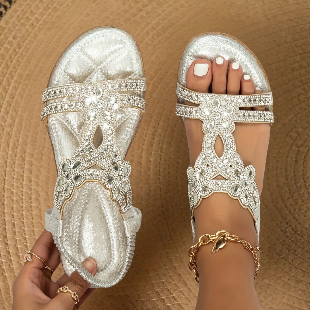 Sandali Bassi Ortopedici da Donna con Strass
