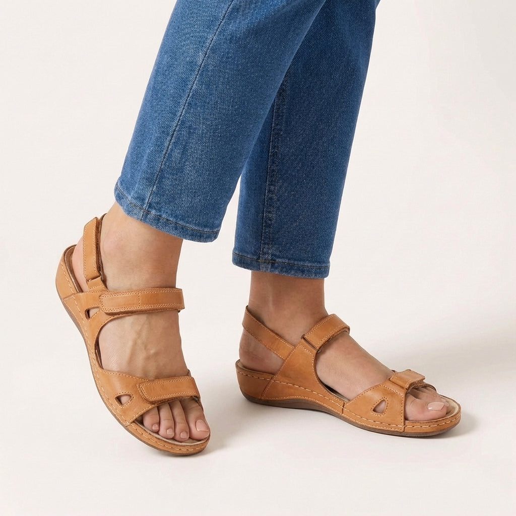 Sandali Comfort da Donna con Cinturini Regolabili, Punta Aperta, Scarpe da Passeggio