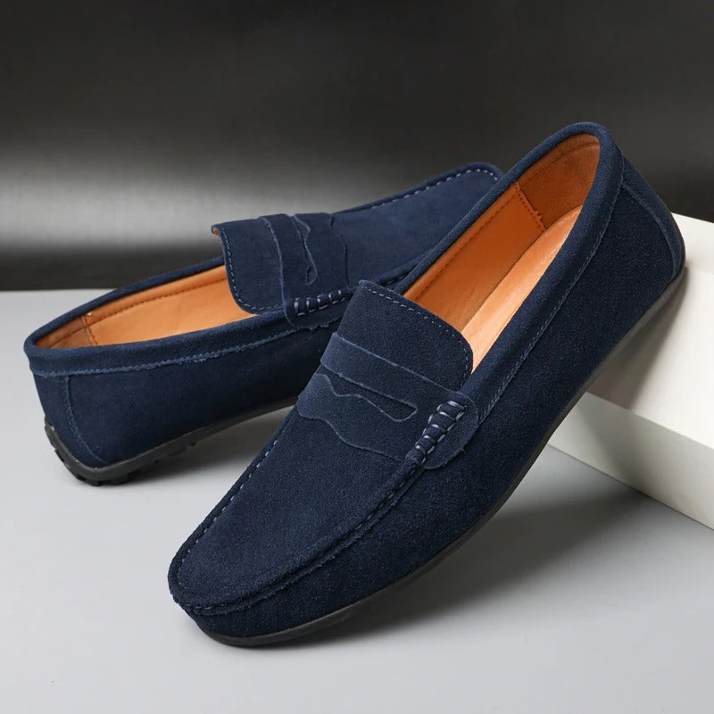 Mocassins en daim premium pour homme, chaussures décontractées à enfiler, élégantes pour le bureau