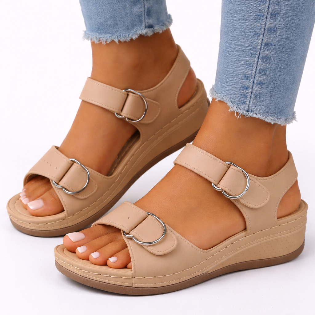 Women's Orthopedic Walking Sandals Open Toe Wedge Heel Shoes