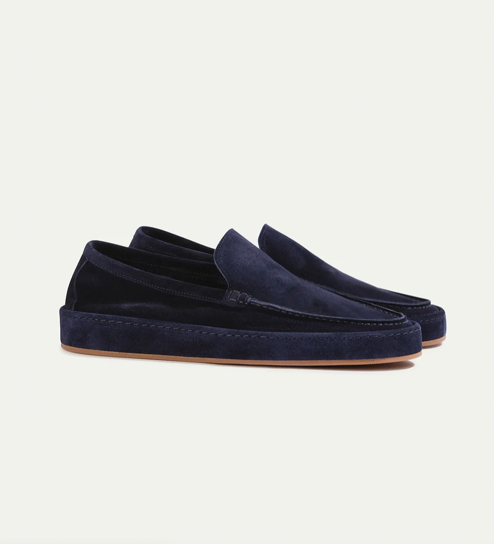Mocassins confortables pour homme en suède – semelle de soutien rembourrée, modèle facile à enfiler