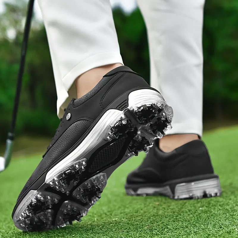 Skridsikre, vandtætte golfsko til mænd – fuldnarvet læder, avanceret stødabsorbering