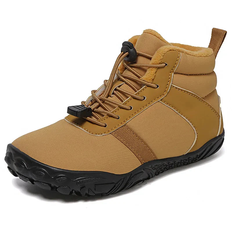 Kids Waterproof Barefoot Snow Boots Wide Toe Warm Fur Lined Outdoor Winter Sneakers