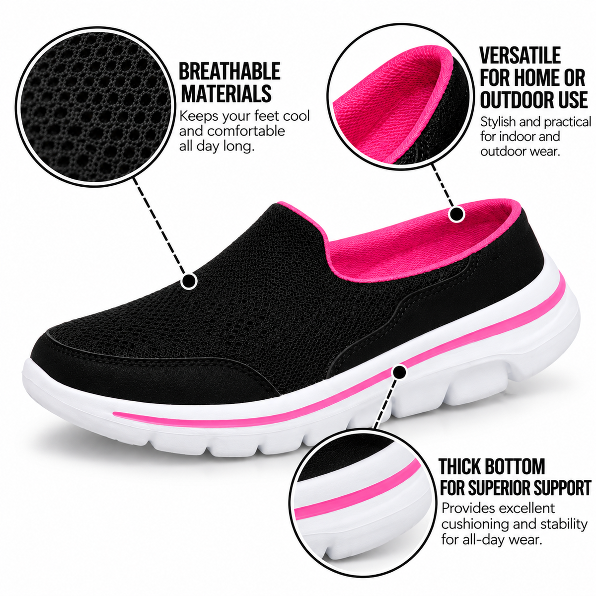 Men's Indoor Slippers – Breathable Design & Thick Comfort Sole