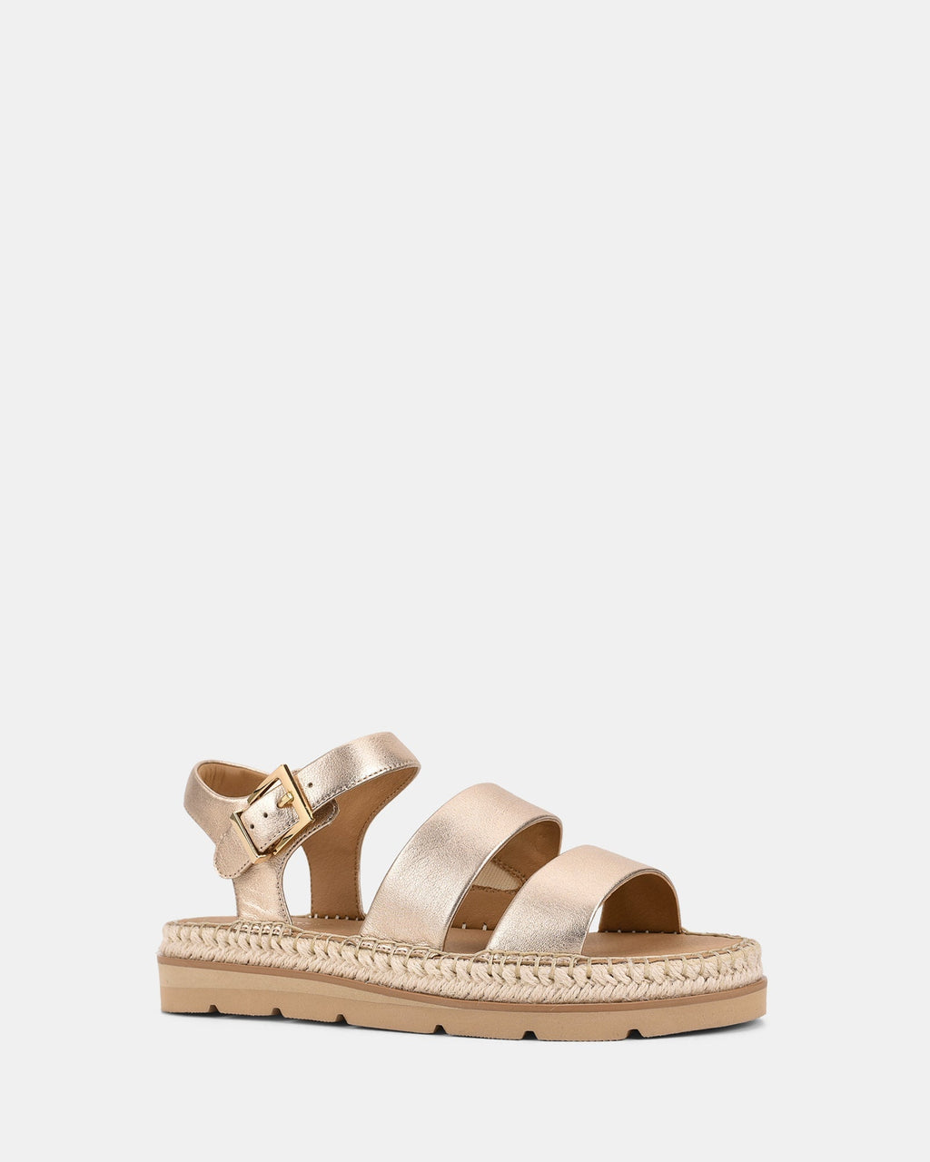 Sandalias de mujer con plataforma, cuña y hebilla
