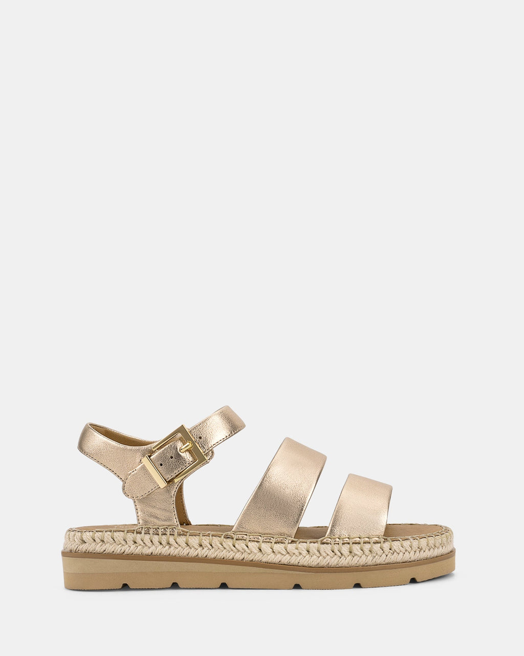 Sandalias de mujer con plataforma, cuña y hebilla