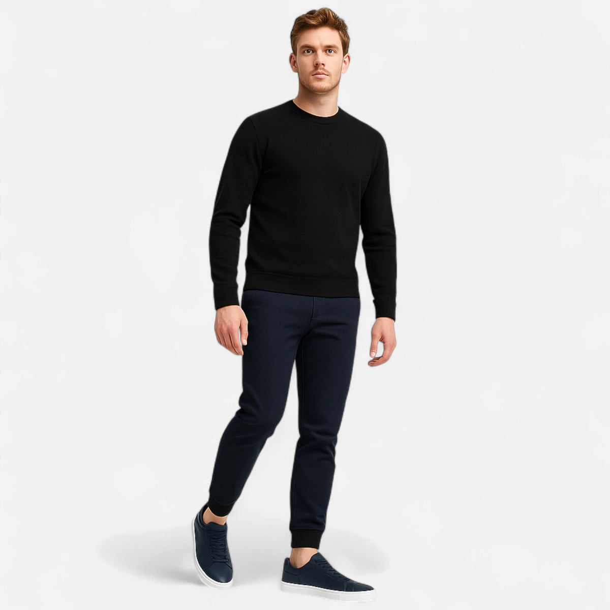 Baskets homme en cuir à enfiler avec soutien de la voûte plantaire - semelle intérieure rembourrée, doublure respirante