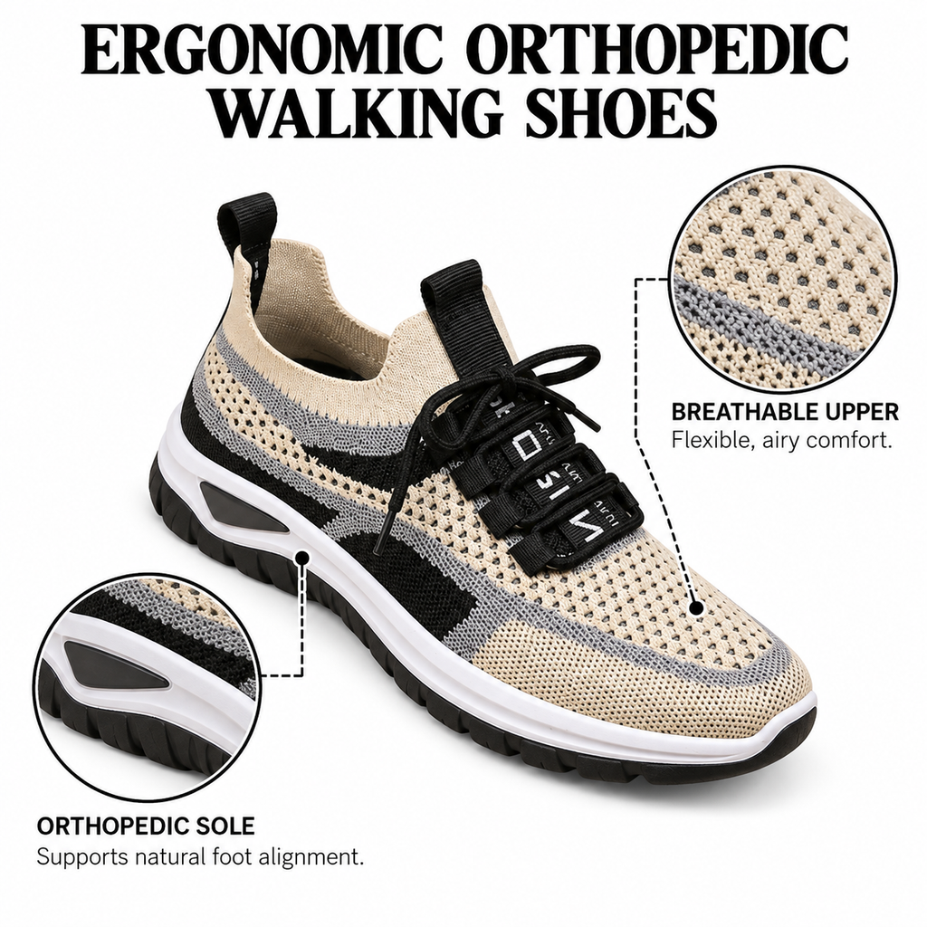 Zapatos ortopédicos para caminar con soporte avanzado