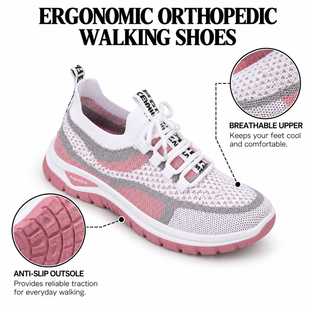 Zapatos ortopédicos para caminar con soporte avanzado