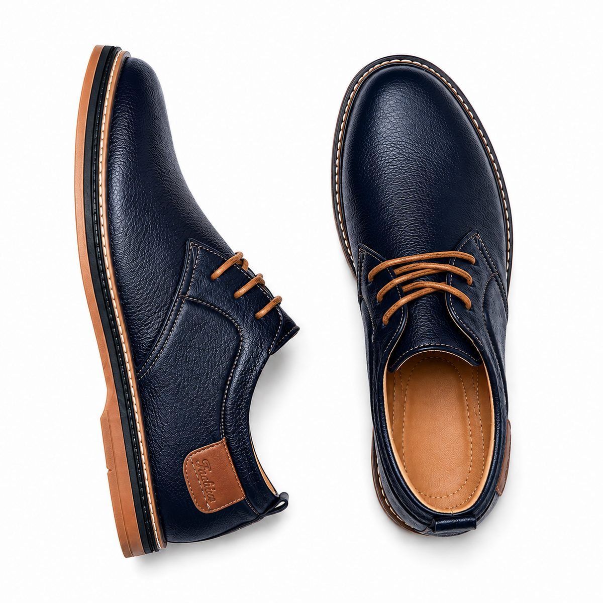 Men's Comfort Genuine Leather Lace-Up Shoes – Handmade Construction, Breathable Upper