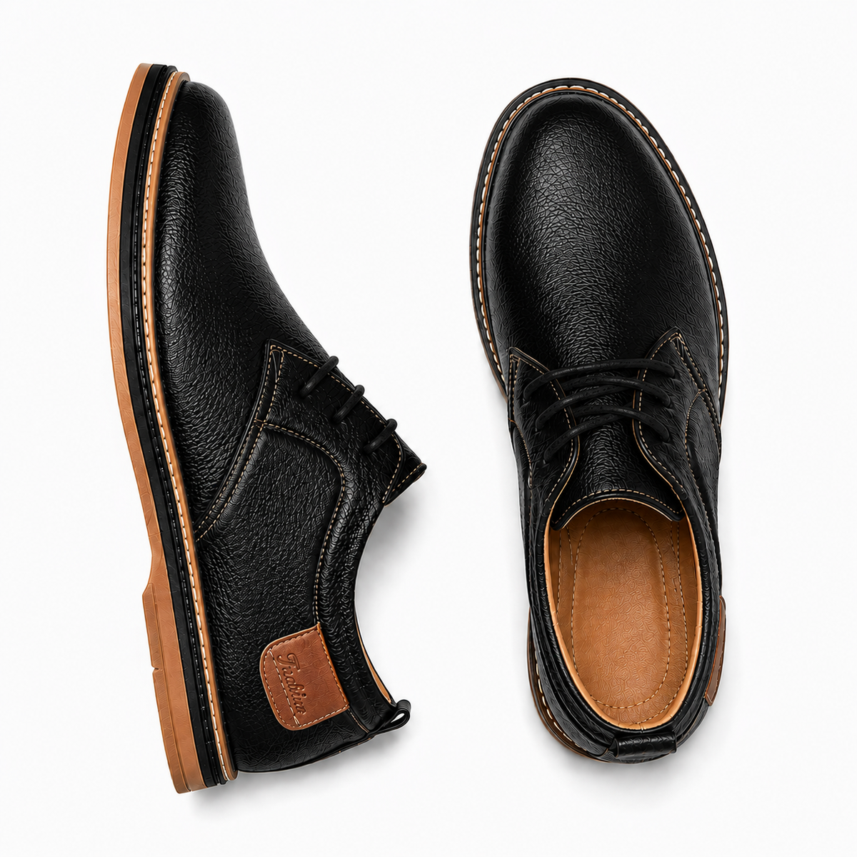 Men's Comfort Genuine Leather Lace-Up Shoes – Handmade Construction, Breathable Upper