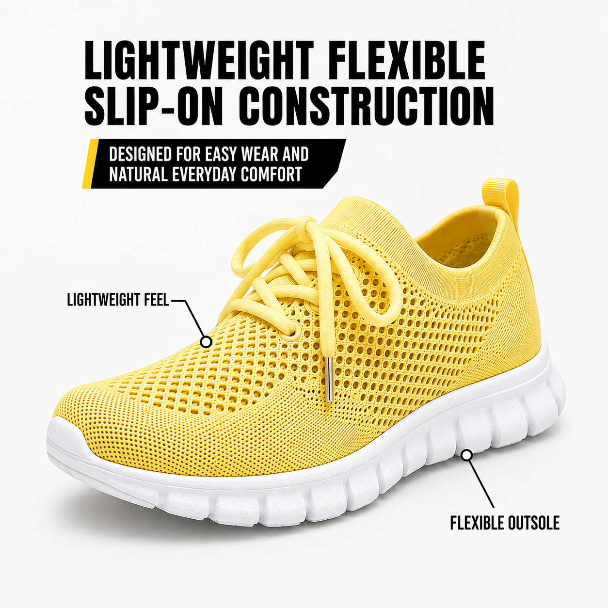 Ortopædiske mesh gåsko til kvinder åndbare slip-on lette sneakers