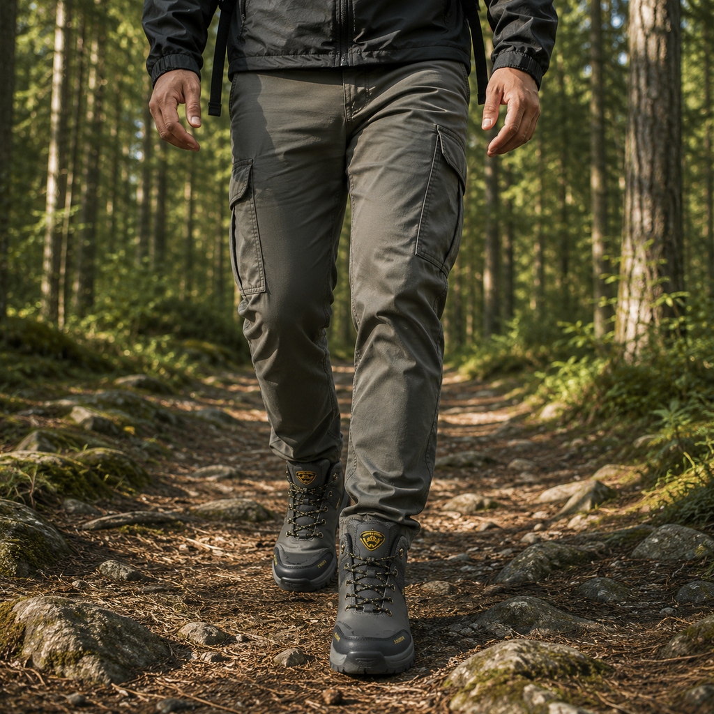 Men's Waterproof Orthopedic Hiking Boots Anti-Slip Outdoor Trekking Shoes