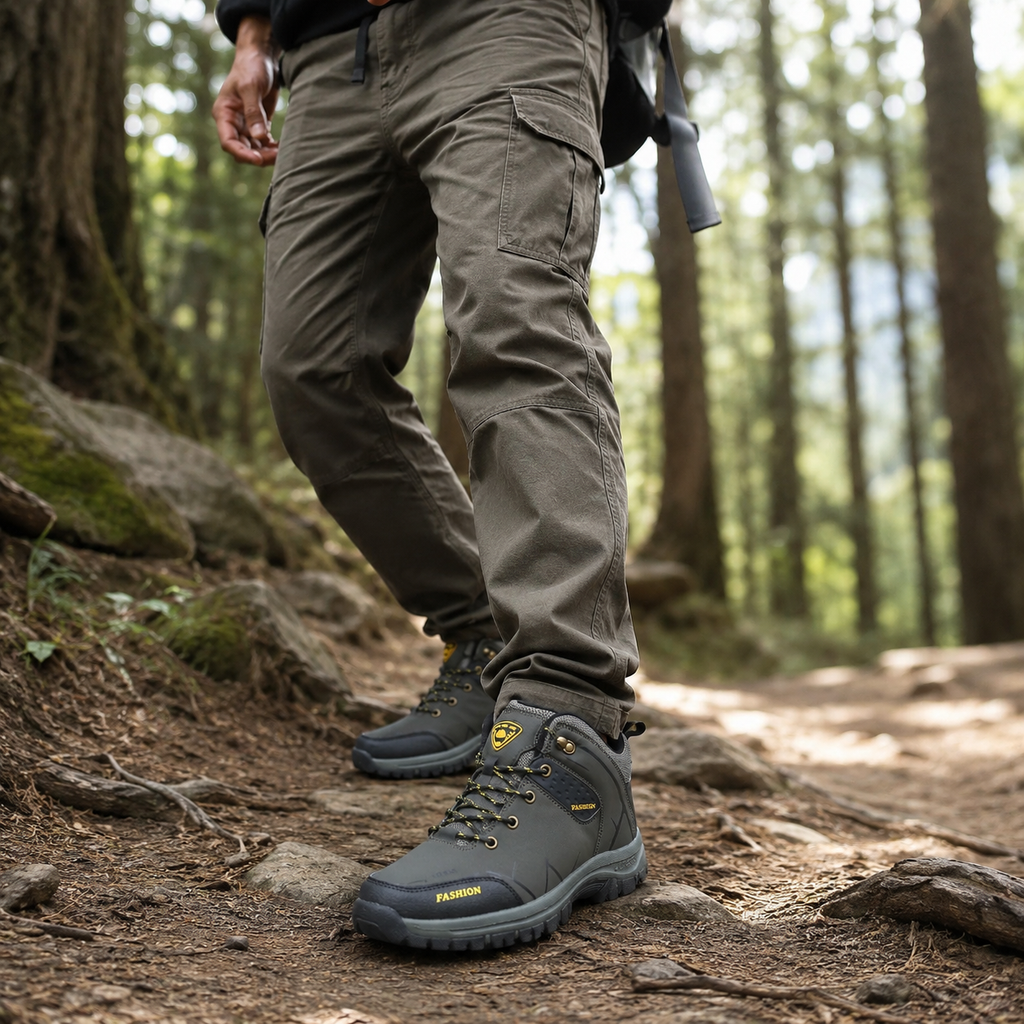 Men's Waterproof Orthopedic Hiking Boots Anti-Slip Outdoor Trekking Shoes