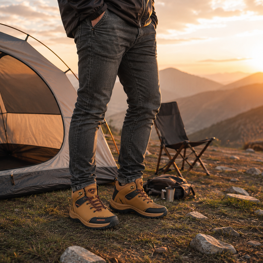 Men's Waterproof Orthopedic Hiking Boots Anti-Slip Outdoor Trekking Shoes