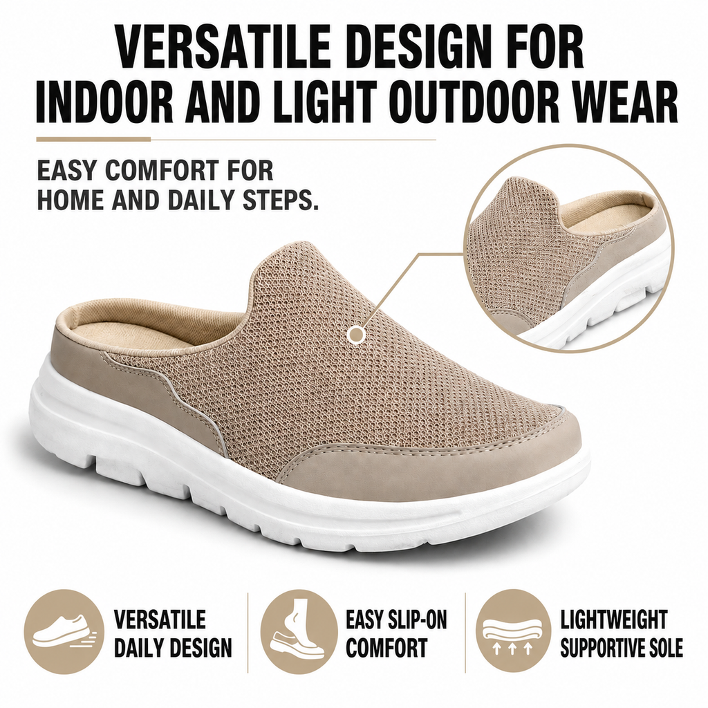 Herres hjemmesko åndbare tyk sål slip-on sko