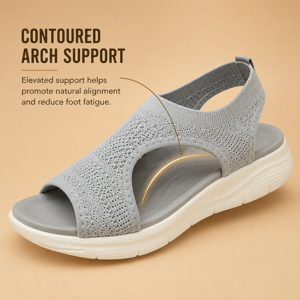 Orthopedic Arch Support Sandals for Women with Breathable Mesh and Non-Slip Sole